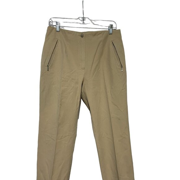 Vintage Vanilla  Womens Beige Pants W/ Zipper Pockets & Button Closure - Picture 2 of 5